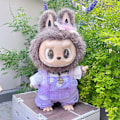 Miniatyrbild 7 av 7: /NC/58cm Zimomo Docka Vinyl Labubu Plysch Kläder Söt Klänning Outfit Kläder Endast Labubu 58cm clothes without doll M blue elf suit