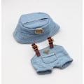 Miniatyrbillede 7 af 7: /NC/Høj Kvalitet Engros Luksus Designer Labubu Tøj med Bucket Hats 2-delt Sæt Outfit Labubu Beklædning Red