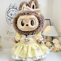 Miniatyrbild 1 av 7: /NC/58cm Zimomo Docka Vinyl Labubu Plysch Kläder Söt Klänning Outfit Kläder Endast Labubu 58cm clothes without doll M yellow cream small flower skirt