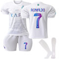 Miniatyrbillede 1 af 2: 2023-2024 Al-Nassr FC Udebane Børnefodboldtrøjer Nr.7 Ronaldo 22
