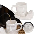 Miniatyrbillede 4 af 5: [NT] Abstrakt ansigt kaffekopper underkop sæt mode vand drikkekop til hjemmekøkken kontor 1Cs