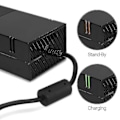Miniatyrbilde 3 av 3: 2024 Xbox One Strømforsyning, [Oppgradert versjon] Xbox AC-adapter Erstatningslader Strømkabel for Microsoft Xbox One, 100-240V Spenningsjustering