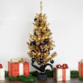 Miniatyrbilde 2 av 2: Gylden kunstig juletre 90 cm med stabil base_NN