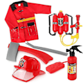 Miniatyrbild 1 av 5: Brandman Uniform för Barn Sam Brandman Rollspel Arbetskläder Kostym Barnföreställning Partykostym