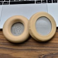 Miniatyrbillede 2 af 2: [NT] Udskiftningsørekopper - Beige proteinlæder til B&O hovedtelefoner