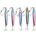 Miniatyrbilde 3 av 3: 5 stk 30g/40g sakte fall pitch fiske lokker metall flat fiske jigger synkende jigg agn for saltvannsfiske