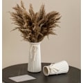 Miniatyrbild 2 av 2: White Ceramic Vase Small Ribbed Vase in Modern Nordic Rustic Style Off White