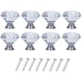 [NT] Diamantformade knoppar i glas Transparent/Silver 8 st
