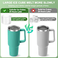 Miniatyrbillede 3 af 3: Silikone Isterningeform med Låg til Stanely Cup, Tumbler Isform, Cylinderformede Silikone Isterningeforme til Fryser, BPA-fri, Opvaskemaskinesikker (Grøn) Green/NT/