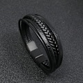 Miniatyrbild 2 av 2: [NT] Flätat läderarmband för män Svart