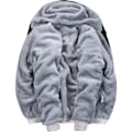 Miniatyrbillede 2 af 5: Herre Trøje Varm Fleeceforet Sweatshirt Jakke Vinter Gym Fleece Hættetrøje Fuld Lynlås Varm Tyk Jakke Sort og grå 4XL/NT/