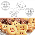 Miniatyrbilde 1 av 2: [NT] 4-delt smiley i rustfritt stål kakeutstikker form Fondant form Bakeverktøy Sukkerform