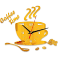 Miniatyrbild 1 av 3: Akryl Väggklockor Kaffetid Kopp Klocka Batteridriven Stor Klocka för Kontor-WELLNGS Guld/NT/