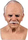 Halloween Gubbe Maske, Den eldre Gubben Hodeplagg Realistisk Silikonmaskerade Helhode Knepig rekvisitt
