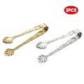 Miniatyrbilde 1 av 3: [NT] 2 ST Tang i rustfritt stål 9 cm / 3,5 tommer Mini serveringstang med preget roseblomst sølvfarget og gyllen for is sukker Glod
