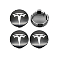 Miniatyrbild 2 av 2: 4-Pack - Tesla Navkapslar / Hjulnavsemblem - Bil Svart/silver 77
