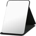 Fällbart bordspegel med PU-läder smink spegel, bärbar resespegel, fällbart spegel med stativ bärbar 18*25cm