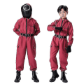 Miniatyrbillede 1 af 2: Børne Squid Game Kostume Cosplay Jumpsuit + Squid Game Maske Halloween Outfit Gaver Fest 140 triangle