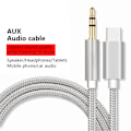 Pikkukuva 1 / 2: Aux-kaapeli tyyppi C USB-C - 3,5 mm liitäntään matkapuhelintarvikkeille/NC/ Silver