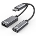 Pikkukuva 1 / 2: [NT] USB-C uros - USB-naaras + USB-C PD -latausportti ja OTG-sovitin USB 2.0