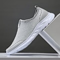 Miniatyrbillede 3 af 5: Vulkaniserede Sko Herre Sneakers Åndbare Herre Casual Skridsikre Loafers til mænd 2G2036 Lysegrå 41