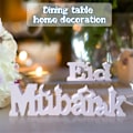 Pikkukuva 1 / 2: [NT] Eid Mubarak -kirjainkyltti, valkoinen PVC-riipus, juhlien ruokapöydän koristeet JM01301