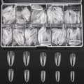 Mandelformade lösnaglar - Medium Almond Shaped Clear Nails Full