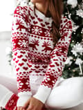 |NN| Dame Høst Vinter Julegenser Dame Strikket Genser hvit liten white small white