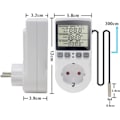 Miniatyrbilde 2 av 5: KETOTEK 230 V Temperaturregulatoruttak med sensor, digital termostatuttak med timer, uttakstermostat tidsinnstillingsbryter for drivhus, akvarier,