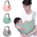 Miniatyrbild 1 av 5: Nyfödd Sling Dubbel Användning Spädbarns Amningsöverdrag Bärsele Mesh Tyg Amnings Bärsele Upp Baby Bärsele Green