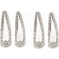 Stora hårklämmor med strass, silver silver
