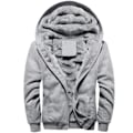 Miniatyrbillede 4 af 5: Mænd Fleece Foret Fluffy Sherpa Jakke Varm Hættetrøje Sweatshirt Blå L