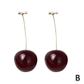 Miniatyrbild 1 av 11: Mode söt körsbär Simulering frukt örhängen Örhängen Drop Stud Cut Dark Red One size
