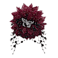 Miniatyrbild 1 av 11: Svart fjäder tofs blomma hårklämmor för kvinnor och flickor Elegant W1E7 X4I3 Red 13cm