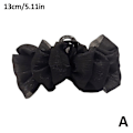 Miniatyrbild 8 av 11: Moln-Bubbla Hårklämma Mesh-Rosett Stor Hajklämma Black 13cm