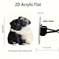 Miniatyrbild 2 av 11: LQQDREX Bedårande Mops Akryl Bil Luftventil Doftspridare, 2D Söt Hunddesign Solid Doft, Mops Luftfräschare Dekorativa Tillbehör, Cu F One size