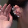 Miniatyrbild 7 av 11: Inget genomborrat öronbensklämma Butterfly All-match Super Fairy Diamond Silver(left ear) One size
