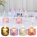 Miniatyrbild 7 av 11: Flameless LED Värmeljus Fladdrande Batteridrivna Juldekorationer L4U6 Transparent One size