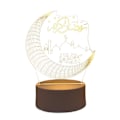Miniatyrbild 9 av 11: Ramadan Eid Mubarak LED Ljus Trä Ornament Nattlampa T D 1pcs