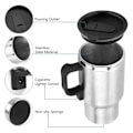 Miniatyrbild 7 av 11: Resemugg med värme 500ml Bilbaserad Vattenkokare Kopp 12V F5Y1