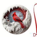 Miniatyrbild 1 av 11: Kardinalfågel Ornament - Snö-Vinter Scen Akryl Julgran D 1pcs