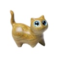 Miniatyrbild 11 av 11: DTREEL Sandelträ Handgjord Trä Katt Figurin, Katt Minnesmärke Sta brown With bell