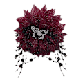 Miniatyrbild 11 av 11: Svart fjäder tofs blomma hårklämmor för kvinnor och flickor Elegant W1E7 X4I3 Red 11cm