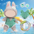 Miniatyrbild 11 av 11: Dockkläder Outfit Tillbehör För Ropa Labubu 17cm bomulls docka Baddräkt H1D9 green  glasses no doll