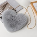 Miniatyrbild 1 av 11: Mjuk Love Axelväska Mode Love Hjärta Form Messenger Bag Söt Vinterväska - Gray One size