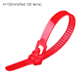 Miniatyrbild 5 av 11: 100 st Kabelbindare Nylon Tunga Releaserbara Återanvändbara all color 4×150mm 