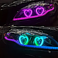 Miniatyrbild 6 av 11: Rgb Färgglada Kärlek Led Modifierade Bilstrålkastare Kärlek Dekorativ App Mobil Bluetooth Bländare C4n8