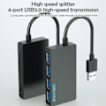 Miniatyrbild 2 av 11: NY 4-Portars Hub Splitter USB 3.0 Höghastighetsadaptrar Multi PC Laptop Desktop blackA usb3.0