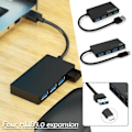 Miniatyrbild 8 av 11: NY 4-Portars Hub Splitter USB 3.0 Höghastighetsadaptrar Multi PC Laptop Desktop blackA usb3.0