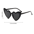 Miniatyrbild 2 av 11: Kärlek Hjärta Solglasögon Kvinnor Mode Oversize Shades Solskyddsglasögon Sommarresa M4r3 Black One size